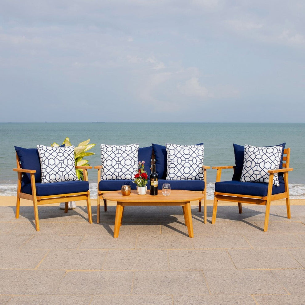Safavieh Deacon 4 Pc Living Set | Outdoor Sofas, Loveseats & Sectionals |  Modishstore  - 7