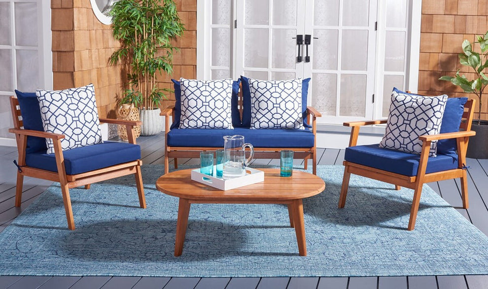 Safavieh Deacon 4 Pc Living Set | Outdoor Sofas, Loveseats & Sectionals |  Modishstore  - 16