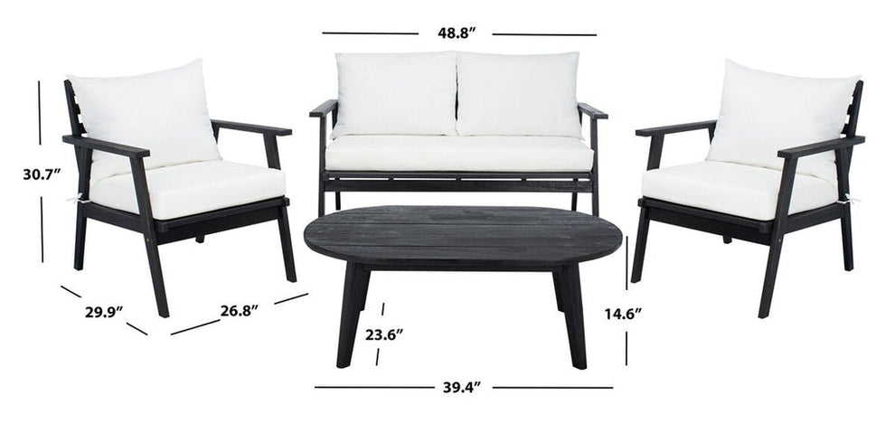 Safavieh Deacon 4 Pc Living Set | Outdoor Sofas, Loveseats & Sectionals |  Modishstore  - 22
