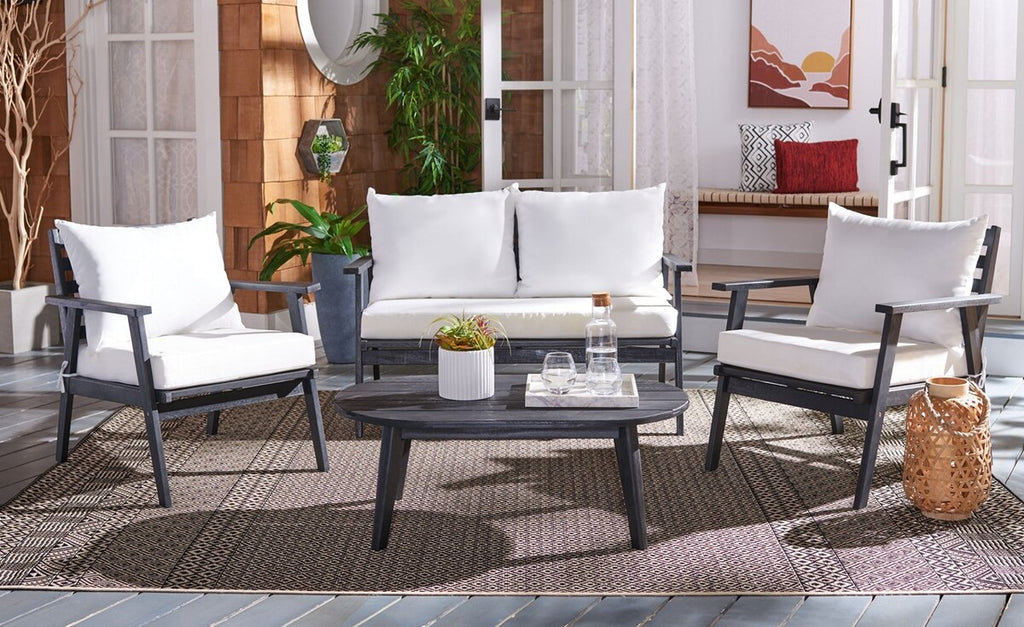 Safavieh Deacon 4 Pc Living Set | Outdoor Sofas, Loveseats & Sectionals |  Modishstore  - 17