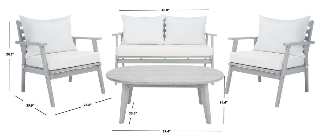 Safavieh Deacon 4 Pc Living Set | Outdoor Sofas, Loveseats & Sectionals |  Modishstore  - 30