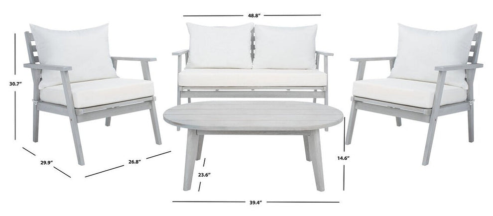 Safavieh Deacon 4 Pc Living Set | Outdoor Sofas, Loveseats & Sectionals |  Modishstore  - 30