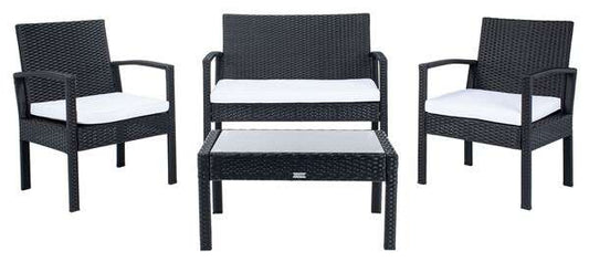Safavieh Bassey 4Pc Living Set | Outdoor Patio |  Modishstore 