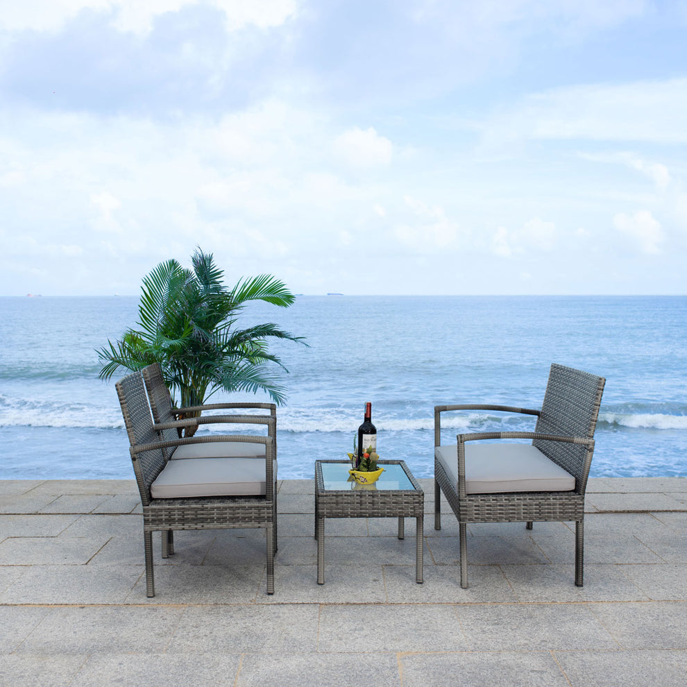 Safavieh Bassey 4Pc Living Set | Outdoor Patio |  Modishstore  - 2