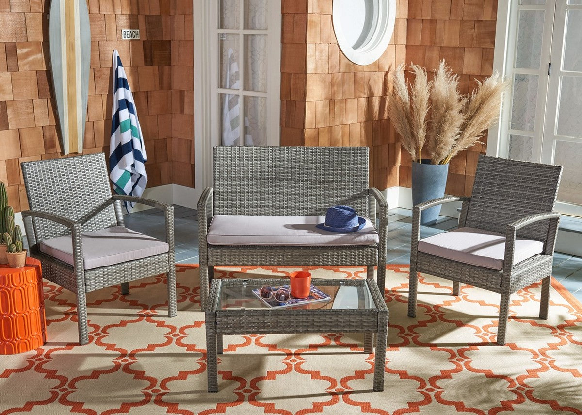 Safavieh Bassey 4Pc Living Set | Outdoor Patio |  Modishstore  - 6