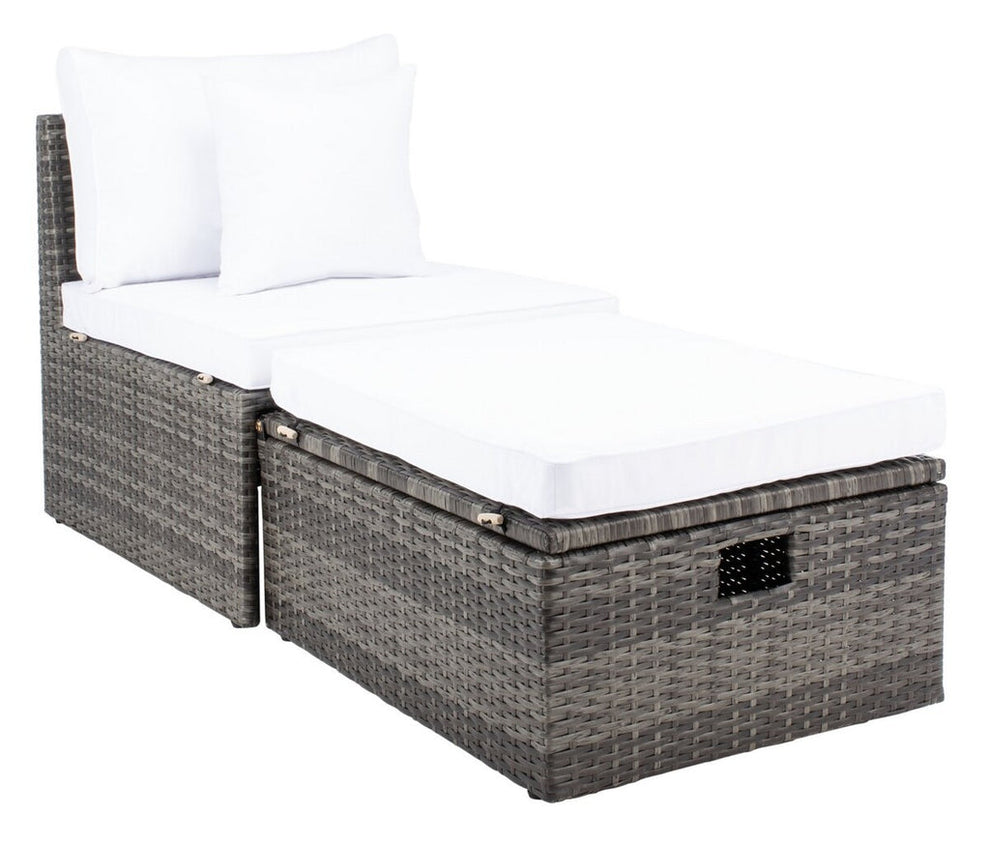 Safavieh Pramla Outdoor Sette With Ottoman | Outdoor Chaise Lounges |  Modishstore  - 21