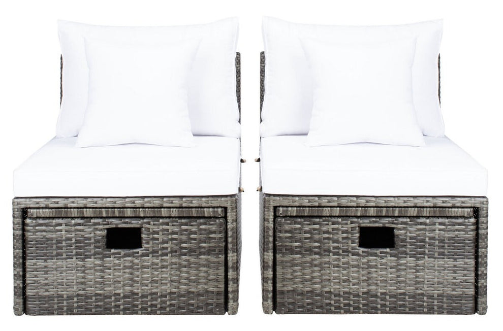 Safavieh Pramla Outdoor Sette With Ottoman | Outdoor Chaise Lounges |  Modishstore  - 26