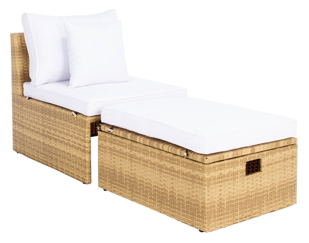 Safavieh Pramla Outdoor Sette With Ottoman | Outdoor Chaise Lounges |  Modishstore  - 38