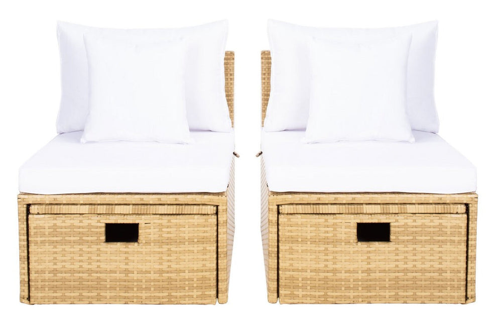 Safavieh Pramla Outdoor Sette With Ottoman | Outdoor Chaise Lounges |  Modishstore  - 40