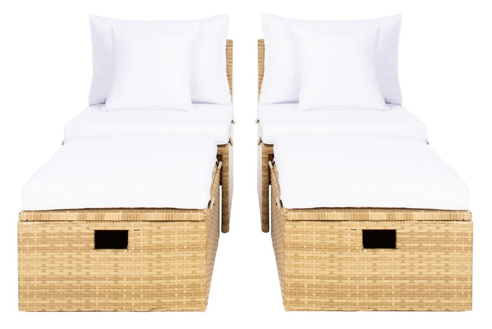 Safavieh Pramla Outdoor Sette With Ottoman | Outdoor Chaise Lounges |  Modishstore  - 37