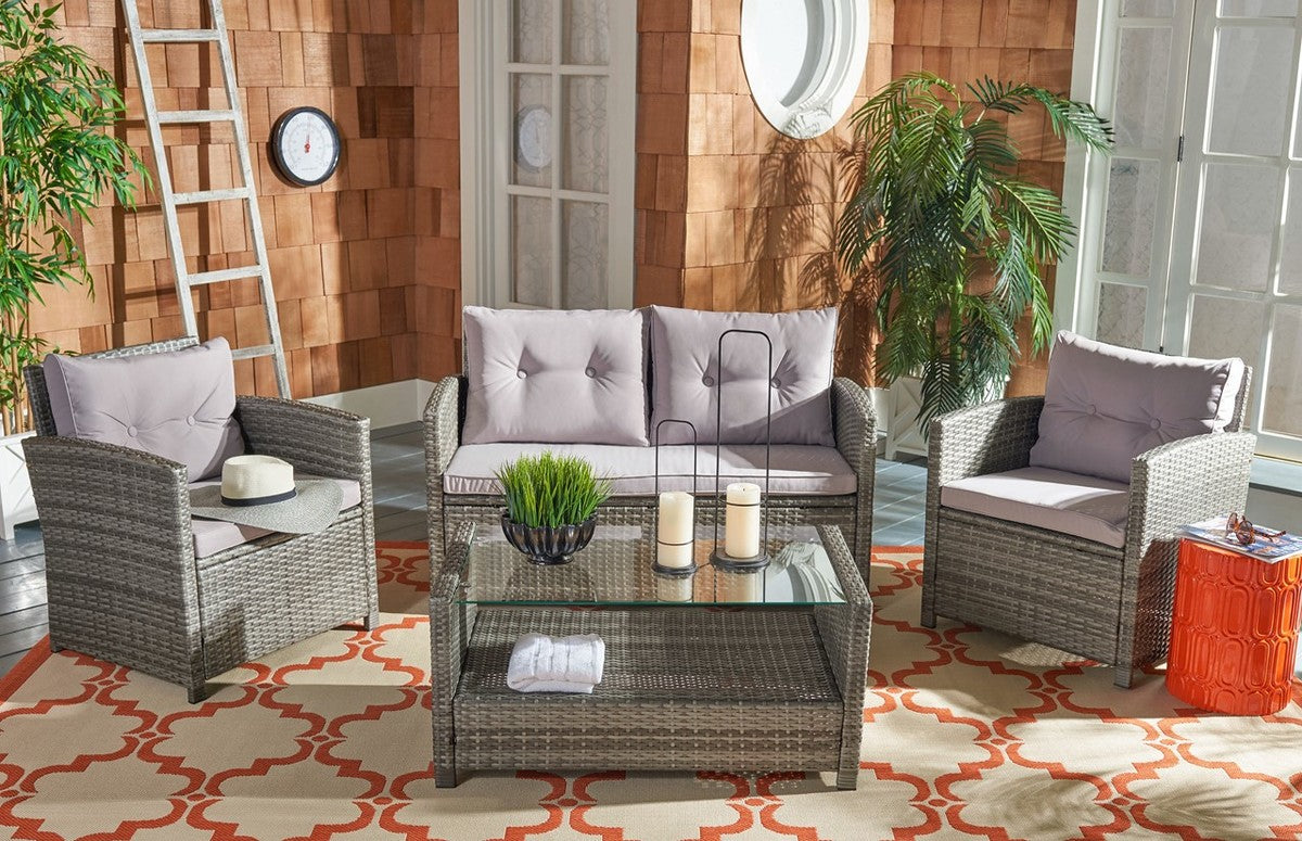 Safavieh Vellor 4Pc Living Set | Outdoor Patio |  Modishstore  - 6