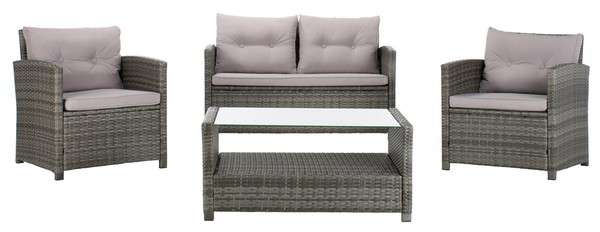 Safavieh Vellor 4Pc Living Set | Outdoor Patio |  Modishstore  - 5