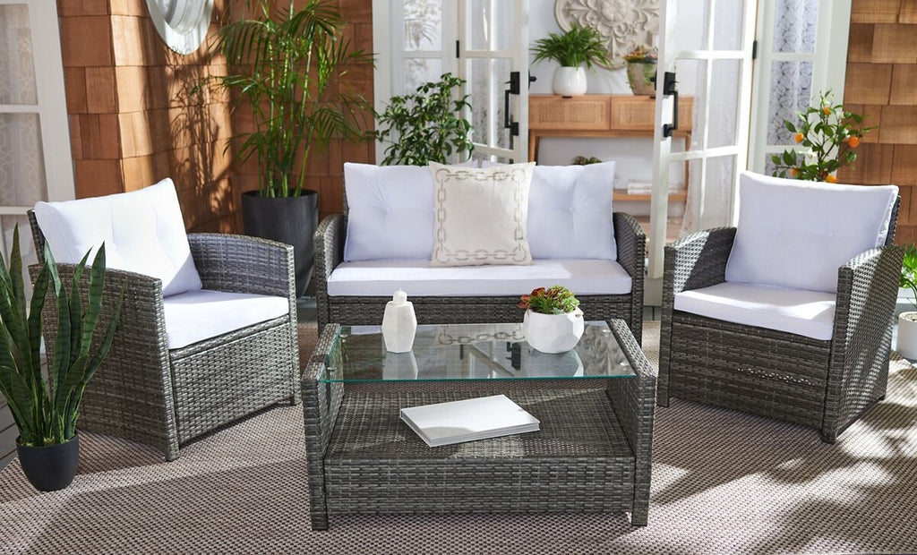 Safavieh Vellor 4Pc Living Set | Outdoor Sofas, Loveseats & Sectionals |  Modishstore  - 10