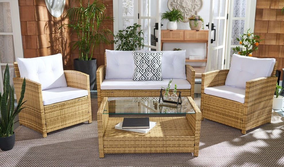Safavieh Vellor 4Pc Living Set | Outdoor Sofas, Loveseats & Sectionals |  Modishstore  - 20