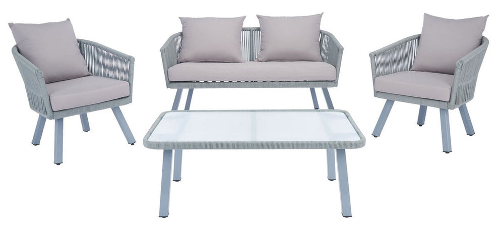 Safavieh Belmi 4Pc Rope Living Set | Outdoor Sofas, Loveseats & Sectionals |  Modishstore  - 2