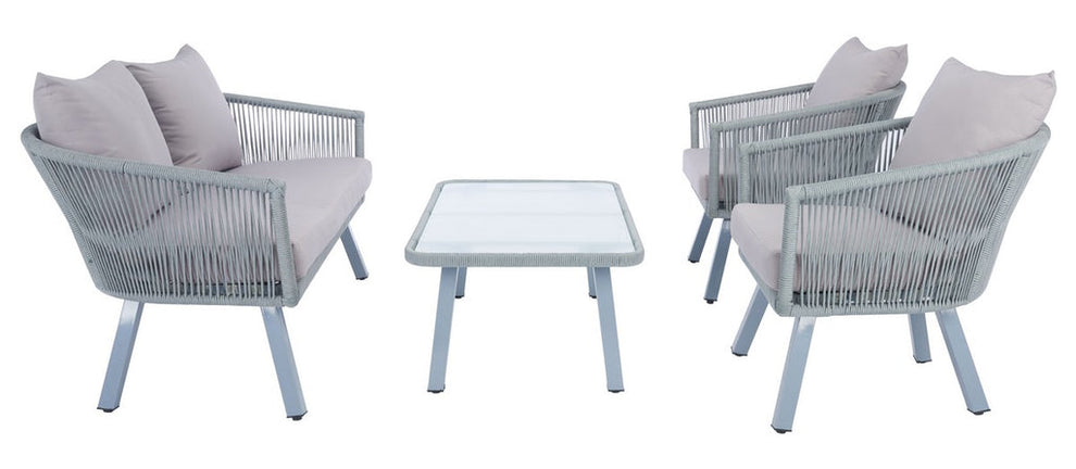 Safavieh Belmi 4Pc Rope Living Set | Outdoor Sofas, Loveseats & Sectionals |  Modishstore  - 7