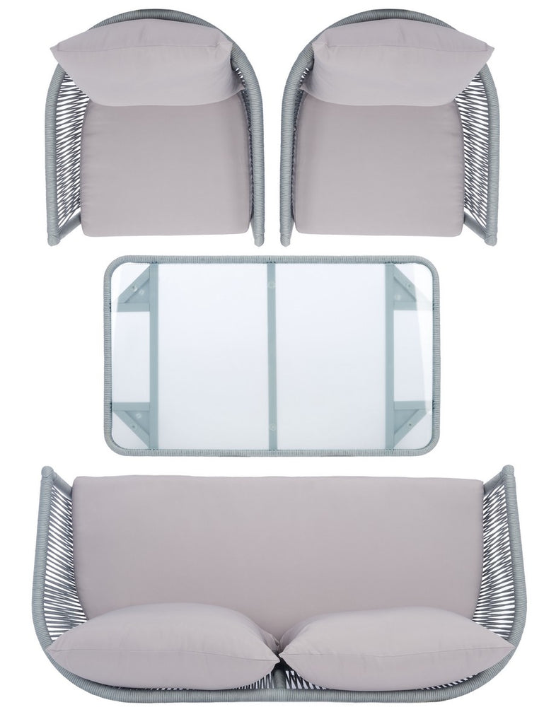 Safavieh Belmi 4Pc Rope Living Set | Outdoor Sofas, Loveseats & Sectionals |  Modishstore  - 6