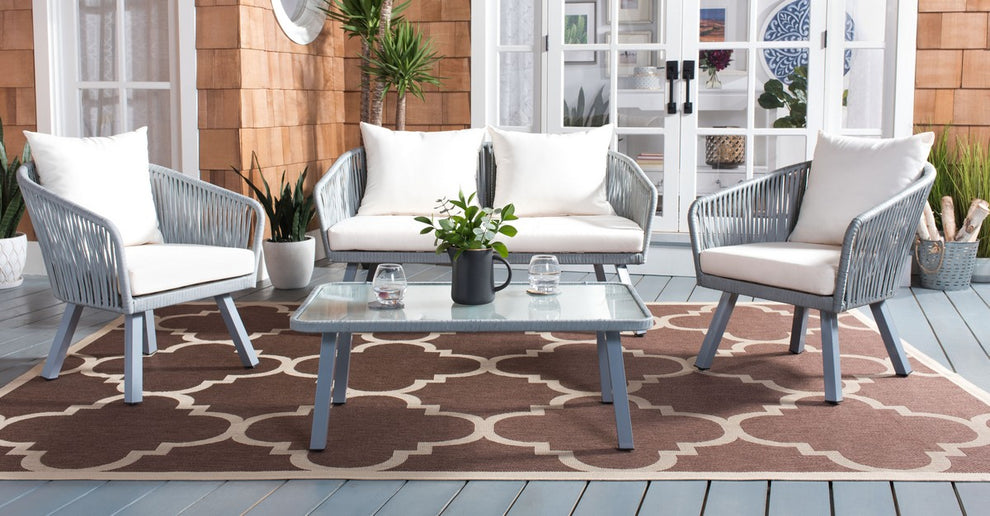 Safavieh Jorda 4Pc Rope Living Set | Outdoor Patio |  Modishstore  - 2
