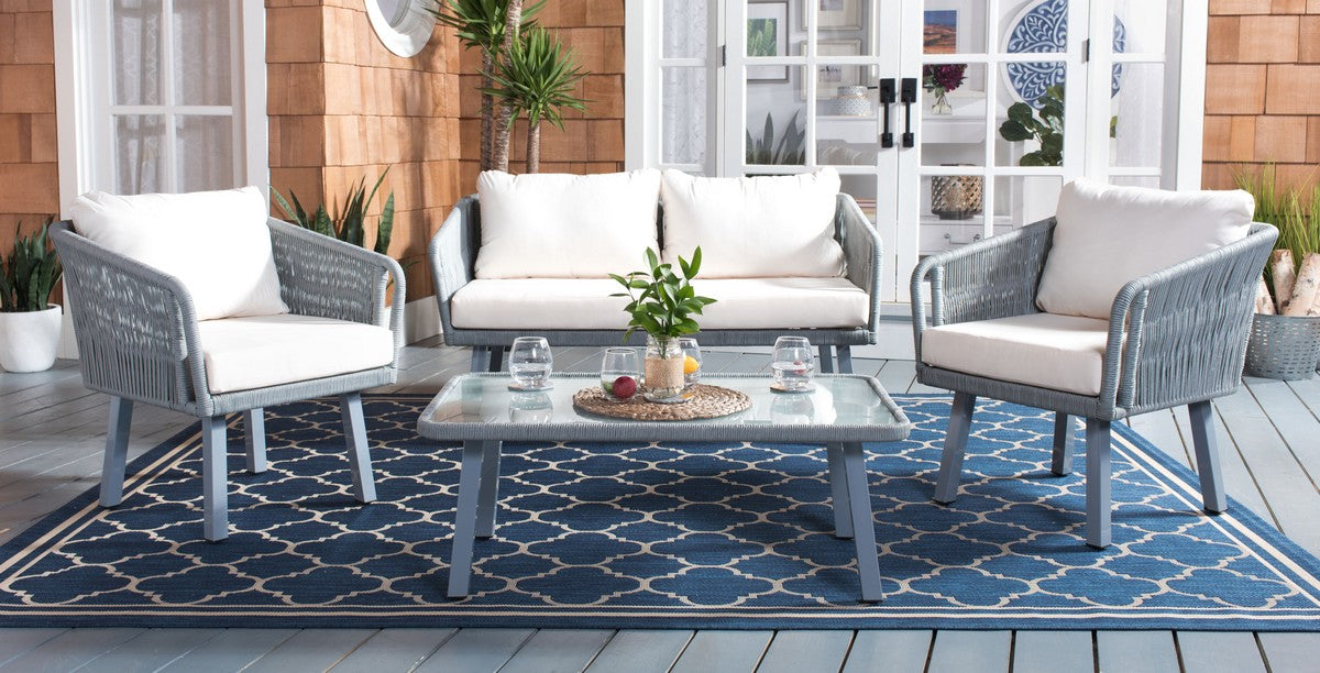 Safavieh Kerson 4Pc Rope Living Set | Outdoor Patio |  Modishstore  - 2