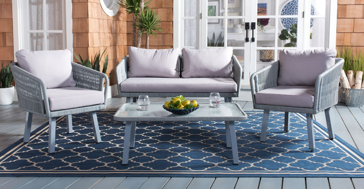 Safavieh Kerson 4Pc Rope Living Set | Outdoor Patio |  Modishstore  - 6