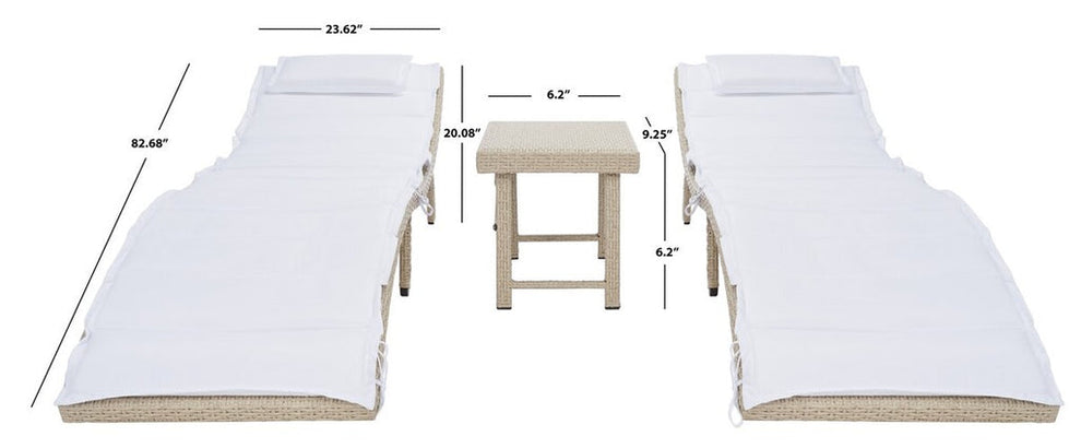 Safavieh Carew 3Pc Sun Lounger Set | Outdoor Recliners & Lounge Chairs |  Modishstore  - 15