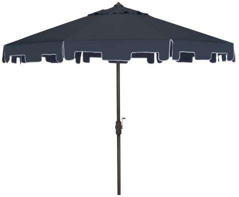 Safavieh Uv Resistant Zimmerman 9 Ft Crank Market Push Button Tilt Umbrella With Flap | Umbrellas |  Modishstore 