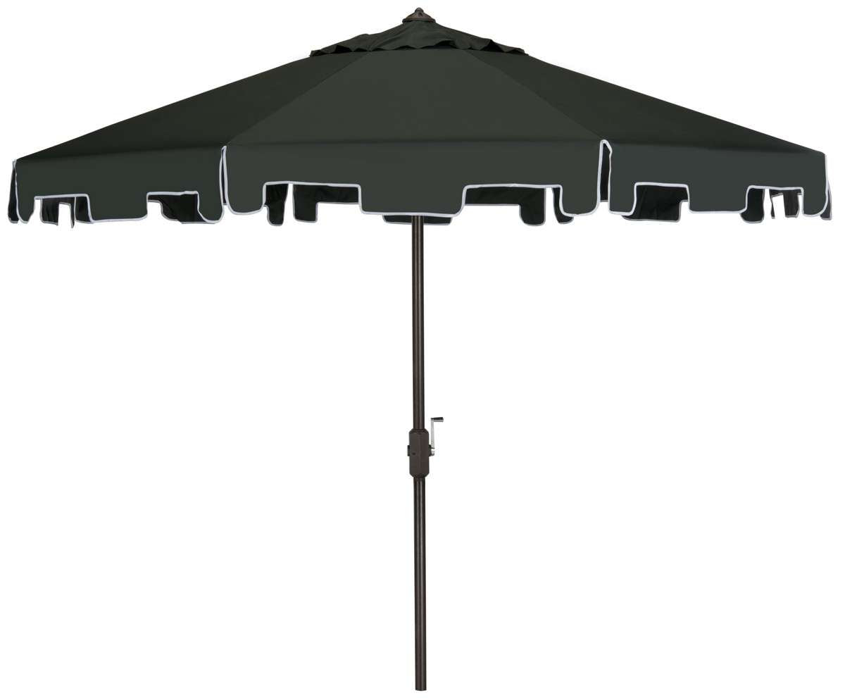 Safavieh Uv Resistant Zimmerman 9 Ft Crank Market Push Button Tilt Umbrella With Flap | Umbrellas |  Modishstore  - 2