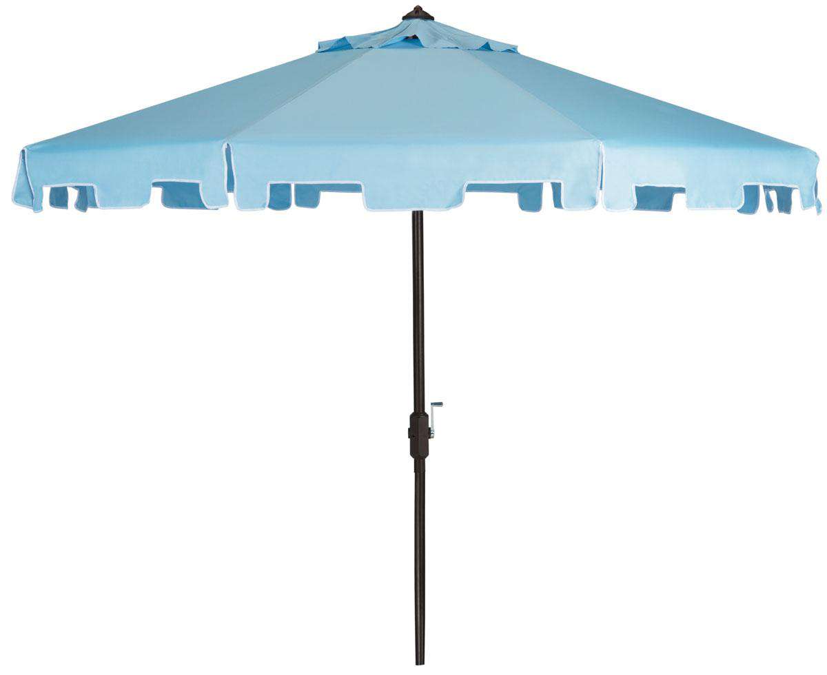 Safavieh Uv Resistant Zimmerman 9 Ft Crank Market Push Button Tilt Umbrella With Flap | Umbrellas |  Modishstore  - 4