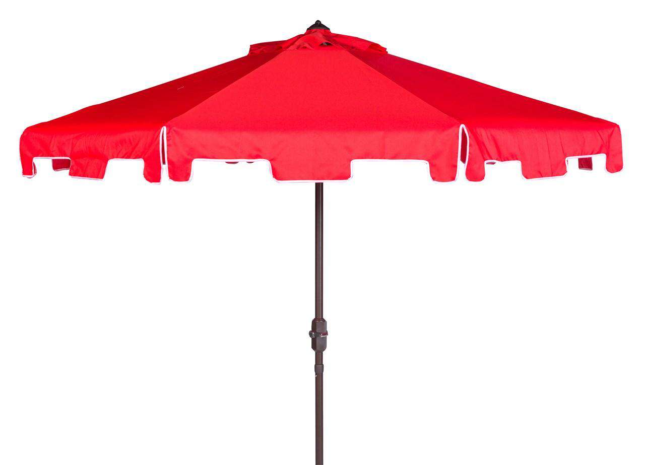 Safavieh Uv Resistant Zimmerman 9 Ft Crank Market Push Button Tilt Umbrella With Flap | Umbrellas |  Modishstore  - 9