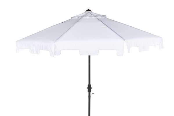 Safavieh Uv Resistant Zimmerman 9 Ft Crank Market Push Button Tilt Umbrella With Flap | Umbrellas |  Modishstore  - 10