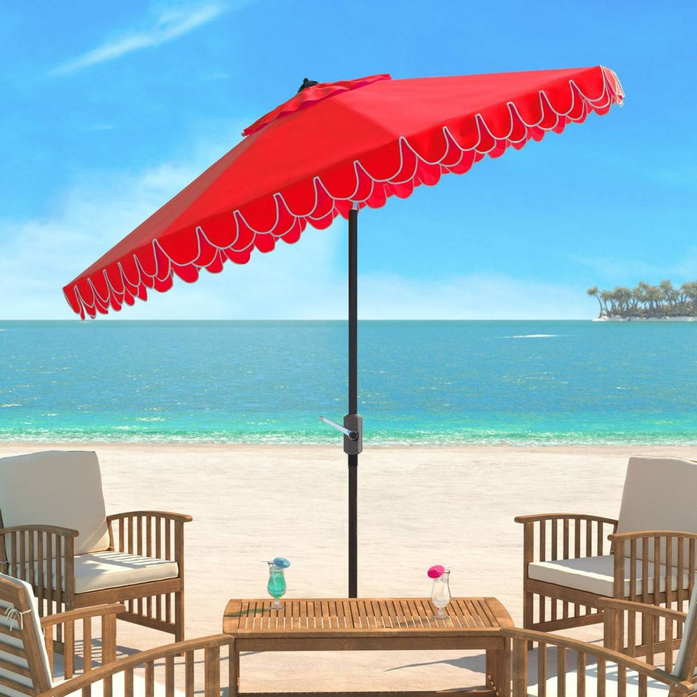 Safavieh Elegant Valance 9Ft Auto Tilt Umbrella | Umbrellas |  Modishstore 