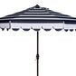 Safavieh Maui Single Scallop Striped 9Ft Crank Push Button Tilt Umbrella | Umbrellas |  Modishstore  - 5