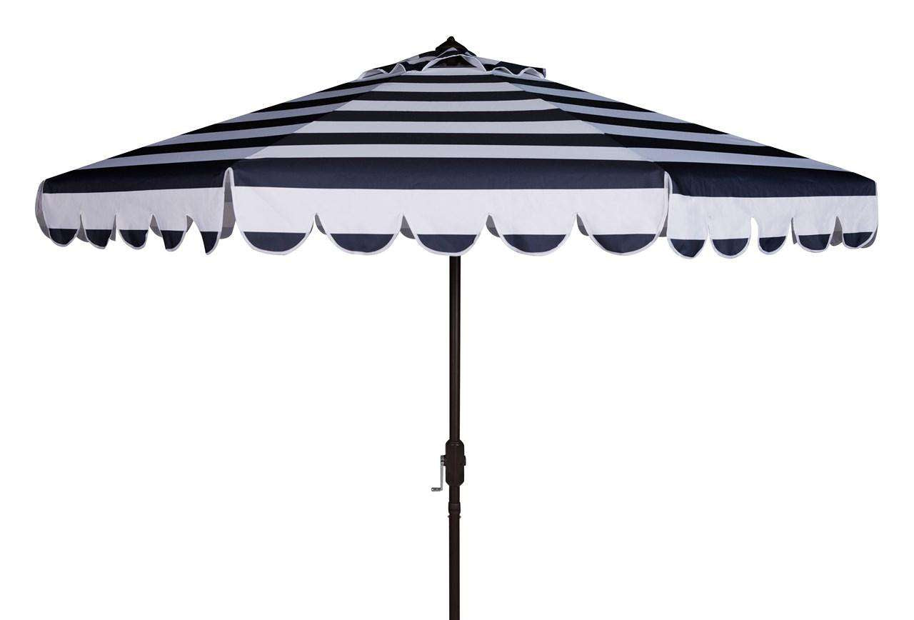 Safavieh Maui Single Scallop Striped 9Ft Crank Push Button Tilt Umbrella | Umbrellas |  Modishstore  - 5