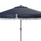 Safavieh Milan Fringe 11Ft Rnd Crank Umbrella | Umbrellas |  Modishstore 