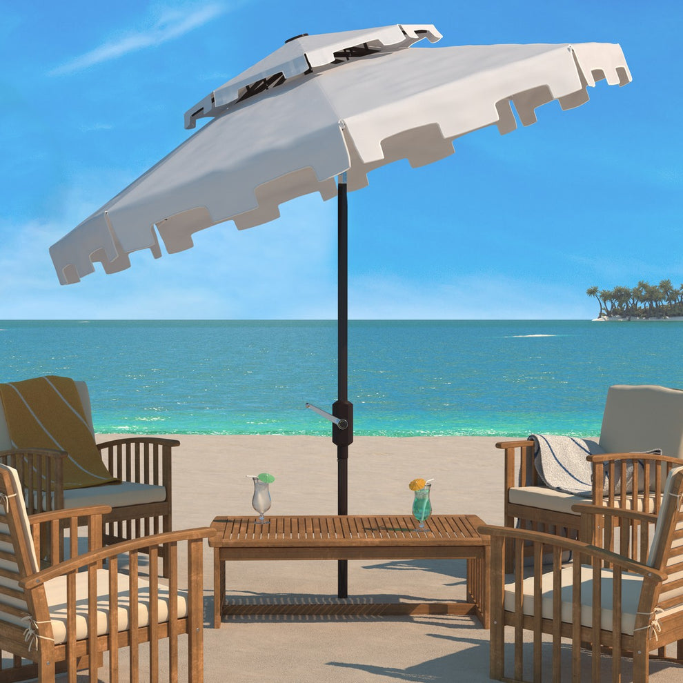 Safavieh Zimmerman 9Ft Double Top Market Umbrella | Umbrellas |  Modishstore  - 6