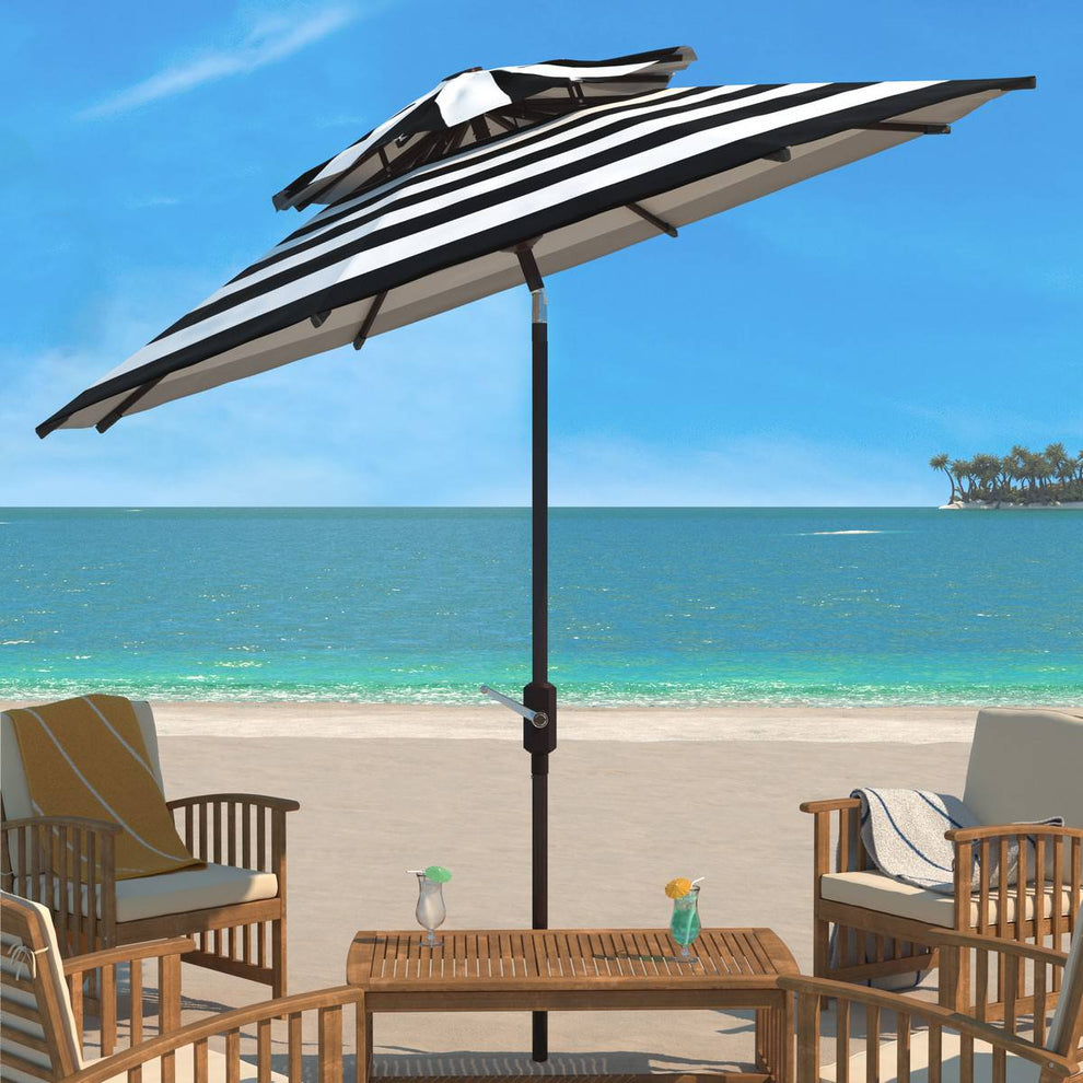 Safavieh Iris Fashion Line 9Ft Double Top Umbrella | Umbrellas |  Modishstore  - 3
