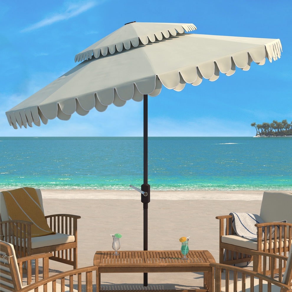 Safavieh Elegant Valance 9Ft Double Top Umbrella | Umbrellas |  Modishstore  - 5