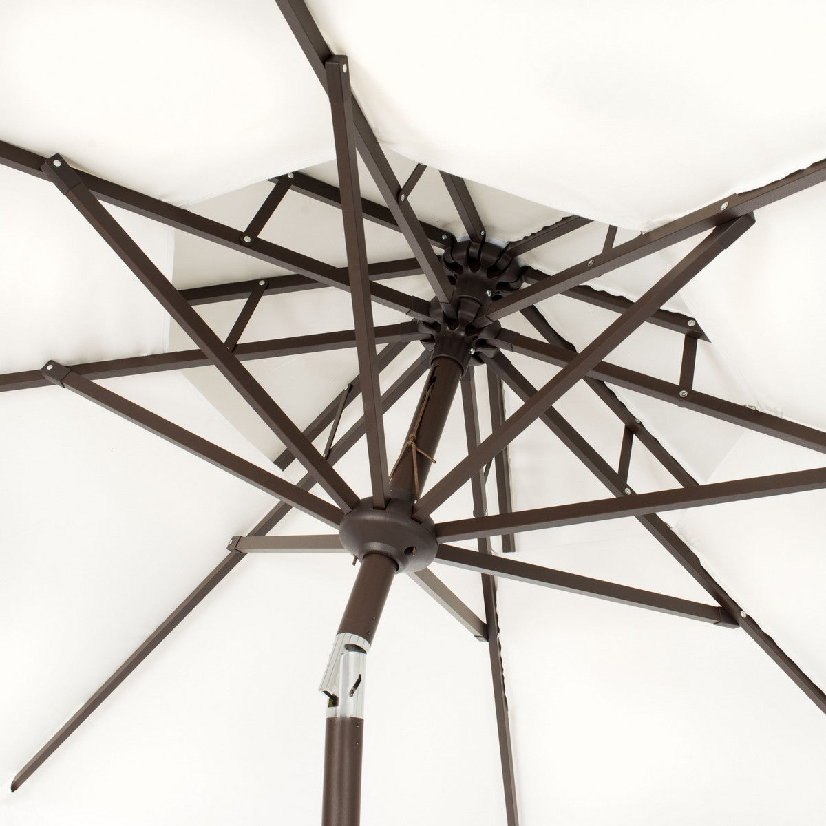 Safavieh Milan Fringe 9Ft Double Top Crank Umbrella | Umbrellas |  Modishstore  - 6