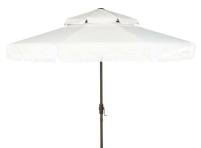 Safavieh Milan Fringe 9Ft Double Top Crank Umbrella | Umbrellas |  Modishstore  - 4