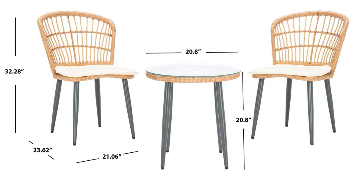 Safavieh Prenza 3Pc Lounger Set | Outdoor Chairs |  Modishstore  - 3
