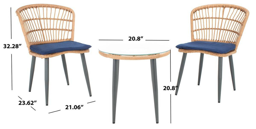Safavieh Prenza 3Pc Lounger Set | Outdoor Chairs |  Modishstore  - 5