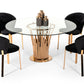 Modrest Paxton Modern Round Glass & Rosegold Dining Table | Dining Tables | Modishstore - 2