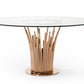 Modrest Paxton Modern Round Glass & Rosegold Dining Table | Dining Tables | Modishstore - 4