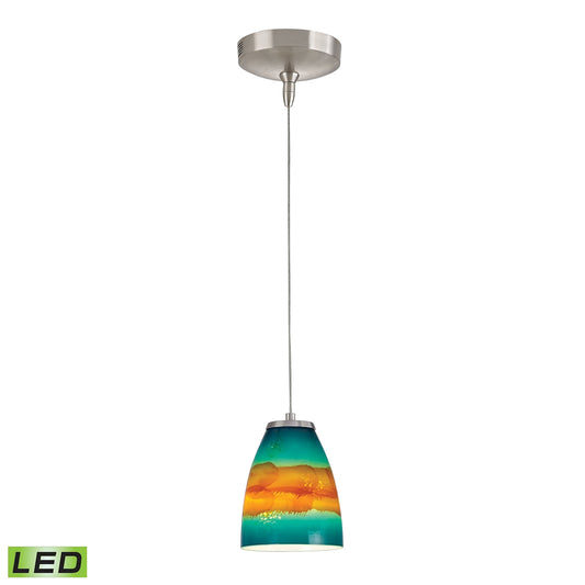 Low Voltage 1-Light Mini Pendant in Brushed Nickel ELK Lighting PF1000/1-LED-BN-AS | Pendant Lamps | Modishstore