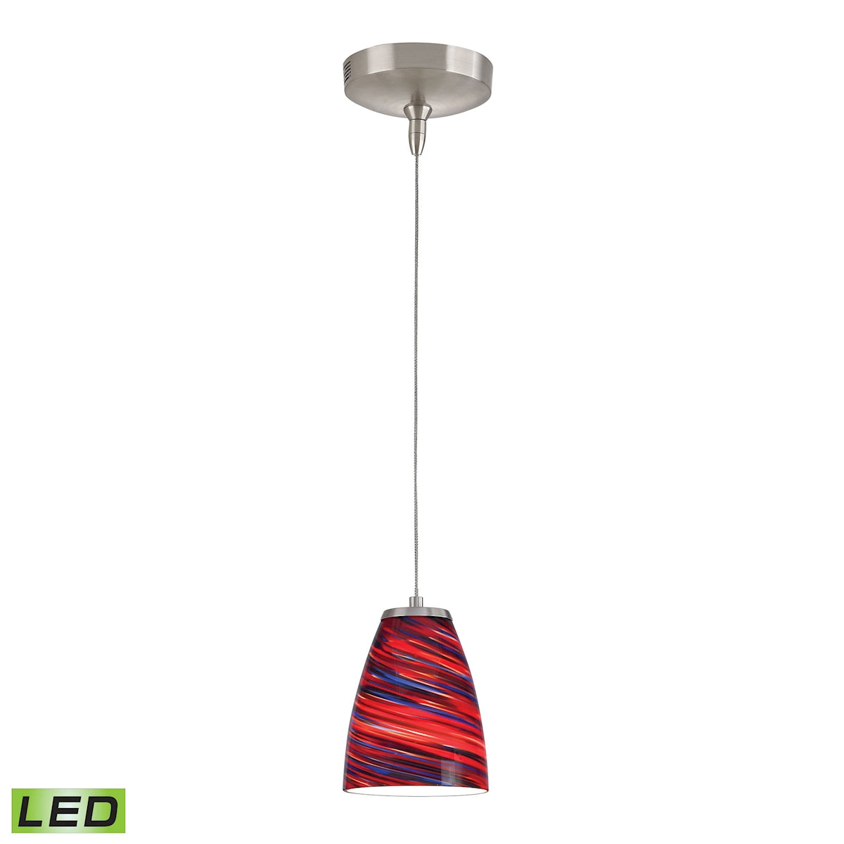 Low Voltage 1-Light Mini Pendant in Brushed Nickel ELK Lighting PF1000/1-LED-BN-RT | Pendant Lamps | Modishstore