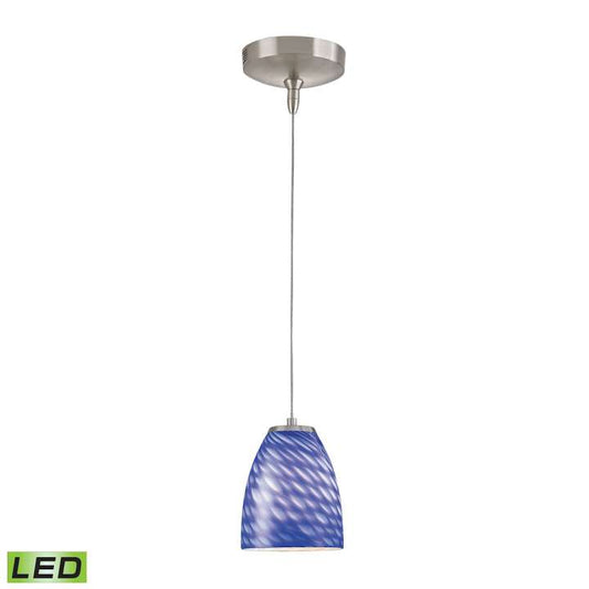Low Voltage LED Collection 1-Light Mini Pendant in Brushed Nickel with Sapphire (S) Glass | Pendant Lamps | Modishstore