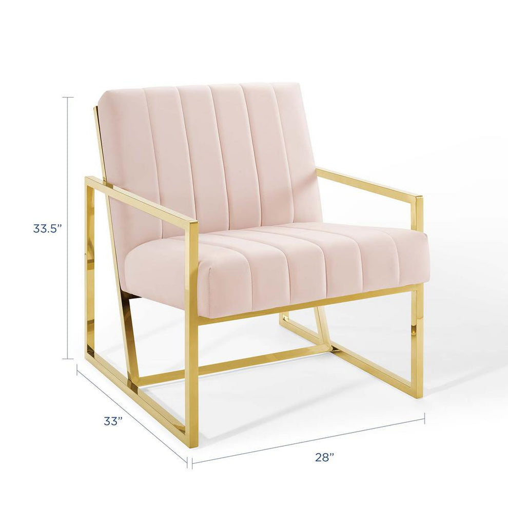 Modway Inspire Channel Tufted Performance Velvet Armchair - EEI-3914 | Armchairs | Modishstore - 17