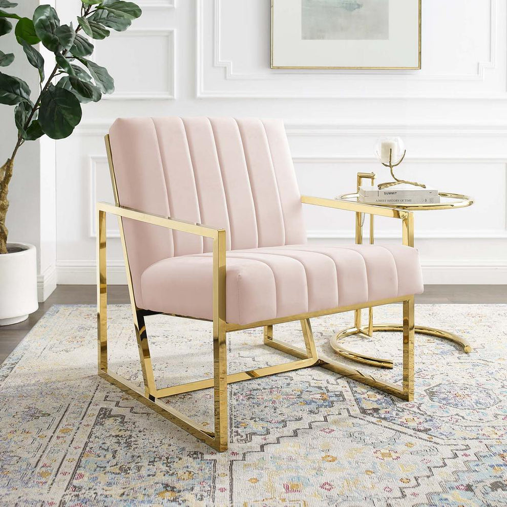 Modway Inspire Channel Tufted Performance Velvet Armchair - EEI-3914 | Armchairs | Modishstore - 16