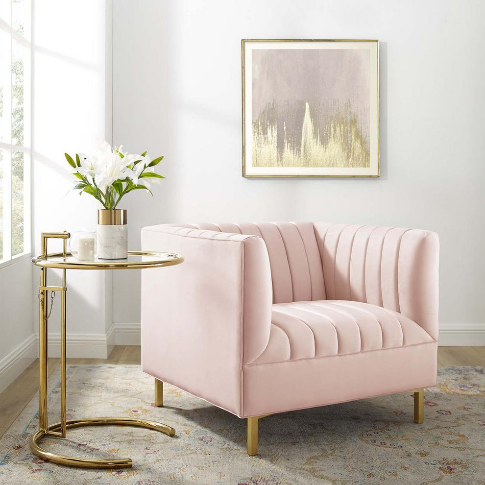 Modway Shift Channel Tufted Performance Velvet Armchair - EEI-4130 | Armchairs | Modishstore - 14