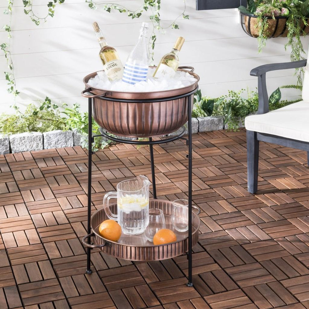 Safavieh NAKA BEVERAGE TUB W/STAND | FIRE PITS | Modishstore - 4